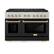 Front. ZLINE - 48 in. Wide 8 Burner Autograph 6.7 cu. ft. Freestanding Paramount Gas DuoPro Range with Black Doors & Gold Accents - Black Matte.