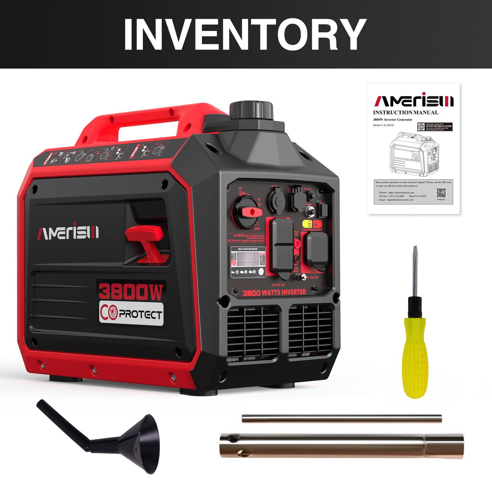 INVENTORY  
AMERISII INSTRUCTION MANUAL - eeten - - - - : : I  2 - - I 1 - I - i - : -  - - d - - : : - : - i - | I - - I C : I I | ee i AMERISII T 38DOW PROTECT - I () I - - 1 - I | . I I I | - : | I E -. - - - 3800 WATTS INVERTER