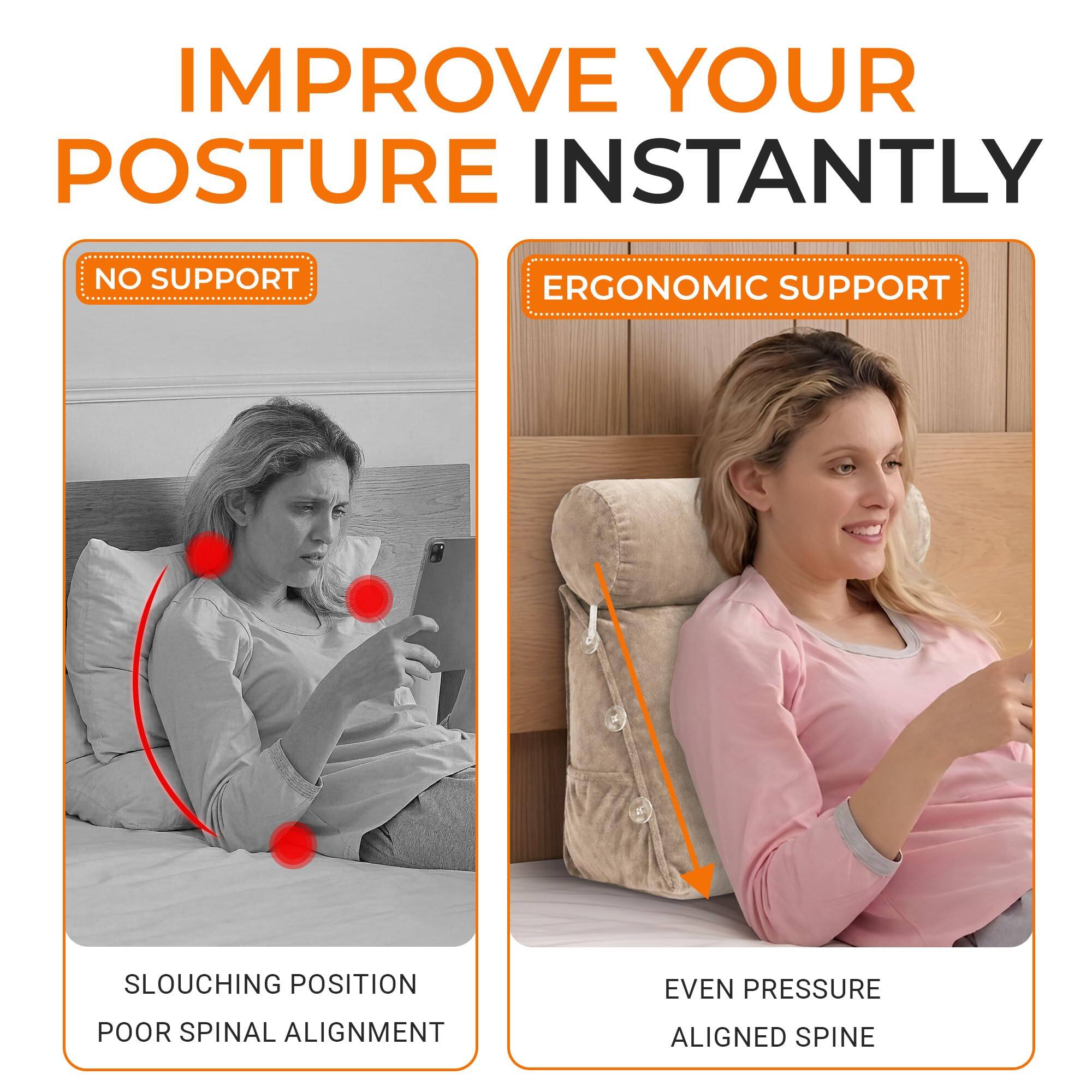 IMPROVE YOUR POSTURE INSTANTLY

NO SUPPORT
SLOUCHING POSITION
POOR SPINAL ALIGNMENT

ERGONOMIC SUPPORT
EVEN PRESSURE
ALIGNED SPINE