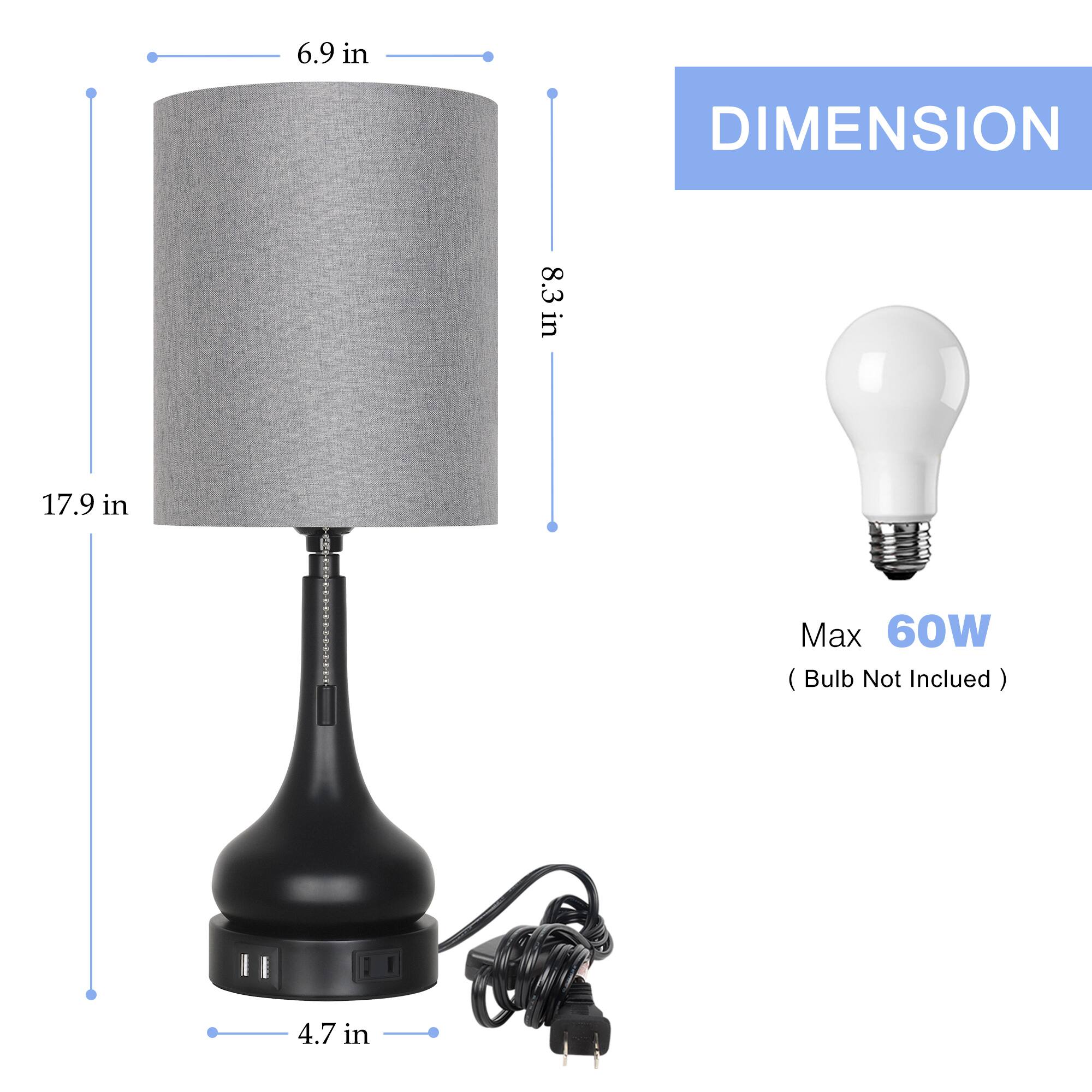 6.9 in  
8.3 in  
17.9 in  
4.7 in  

DIMENSION  

Max 60W (Bulb Not Included)