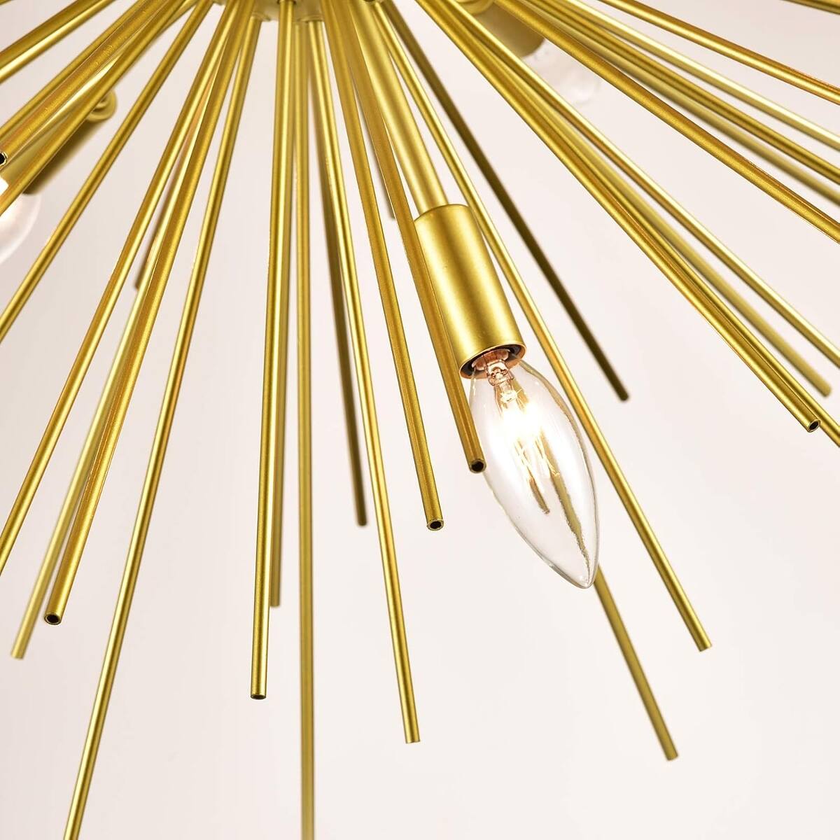 Alt View 2. Loheer - Loheer 7 Light Gold Sputnik Chandelier, 25.6 Inch Modern Starburst Ceiling Light.