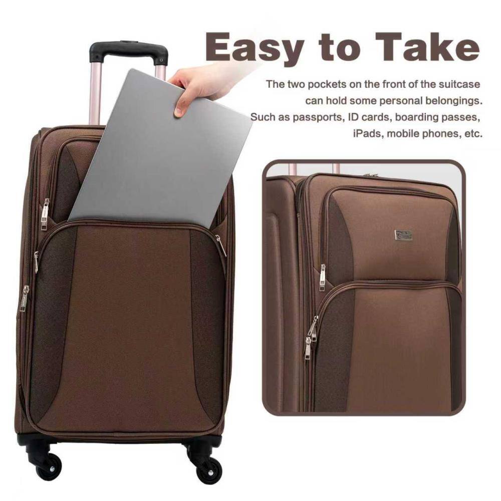 Easy to Take

The two pockets on the front of the suitcase can hold some personal belongings. Such as passports, ID cards, boarding passes, iPads, mobile phones, etc.