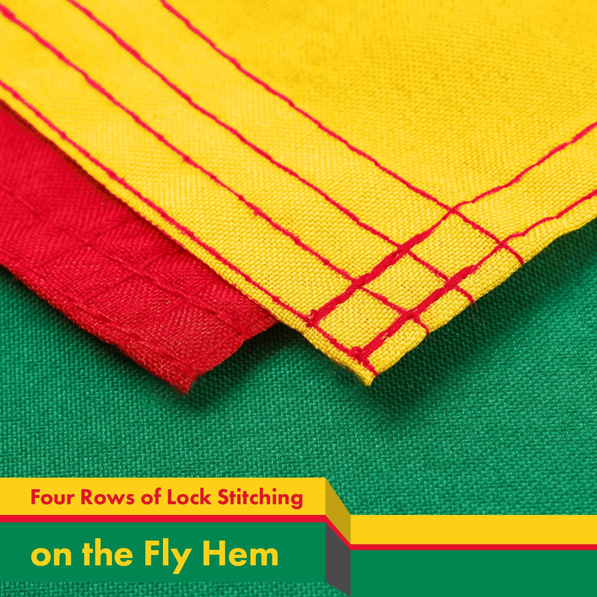 Four Rows of Lock Stitching on the Fly Hem