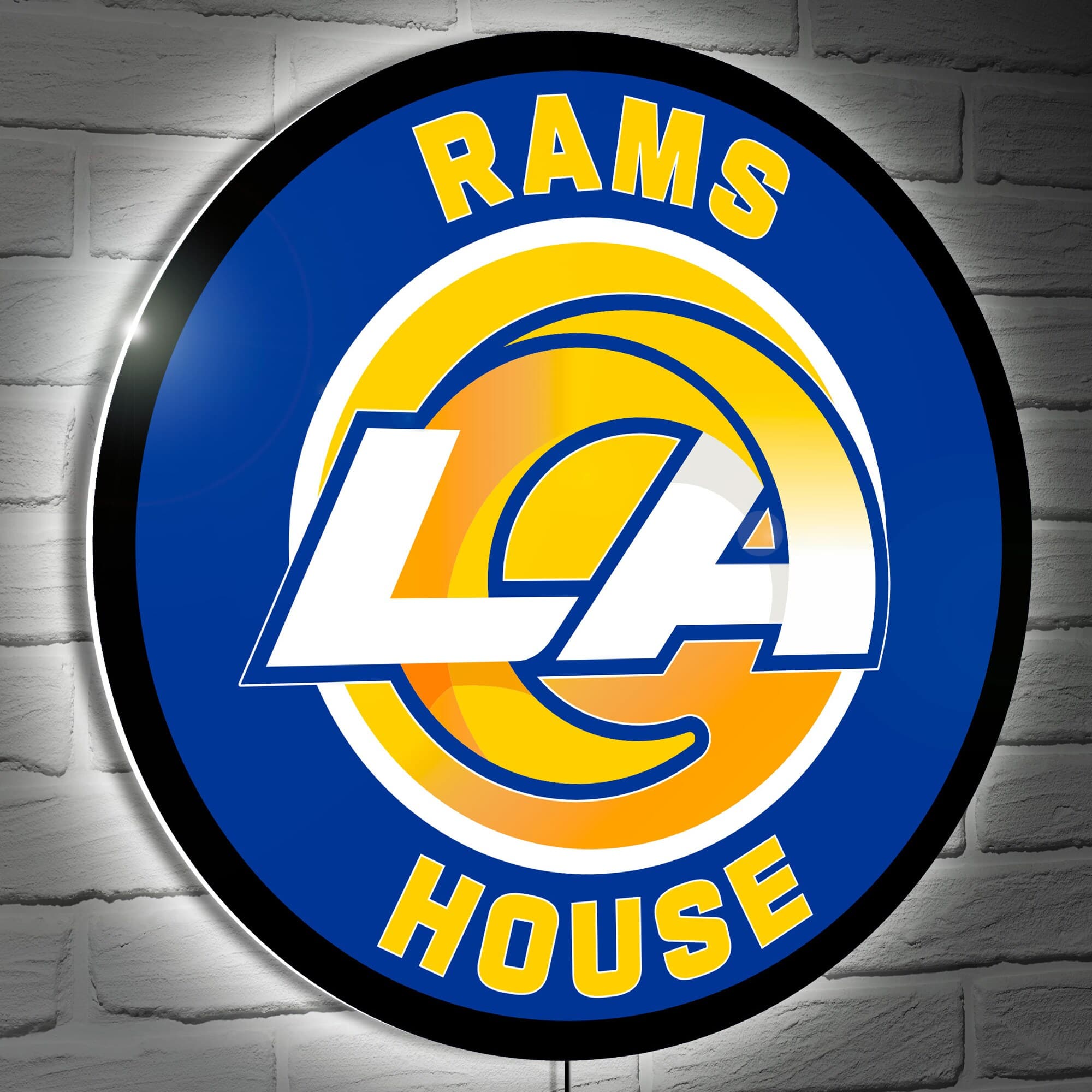 Evergreen Enterprises - Los Angeles Rams 23" LED Slogan Round Wall Sign - Multicolor