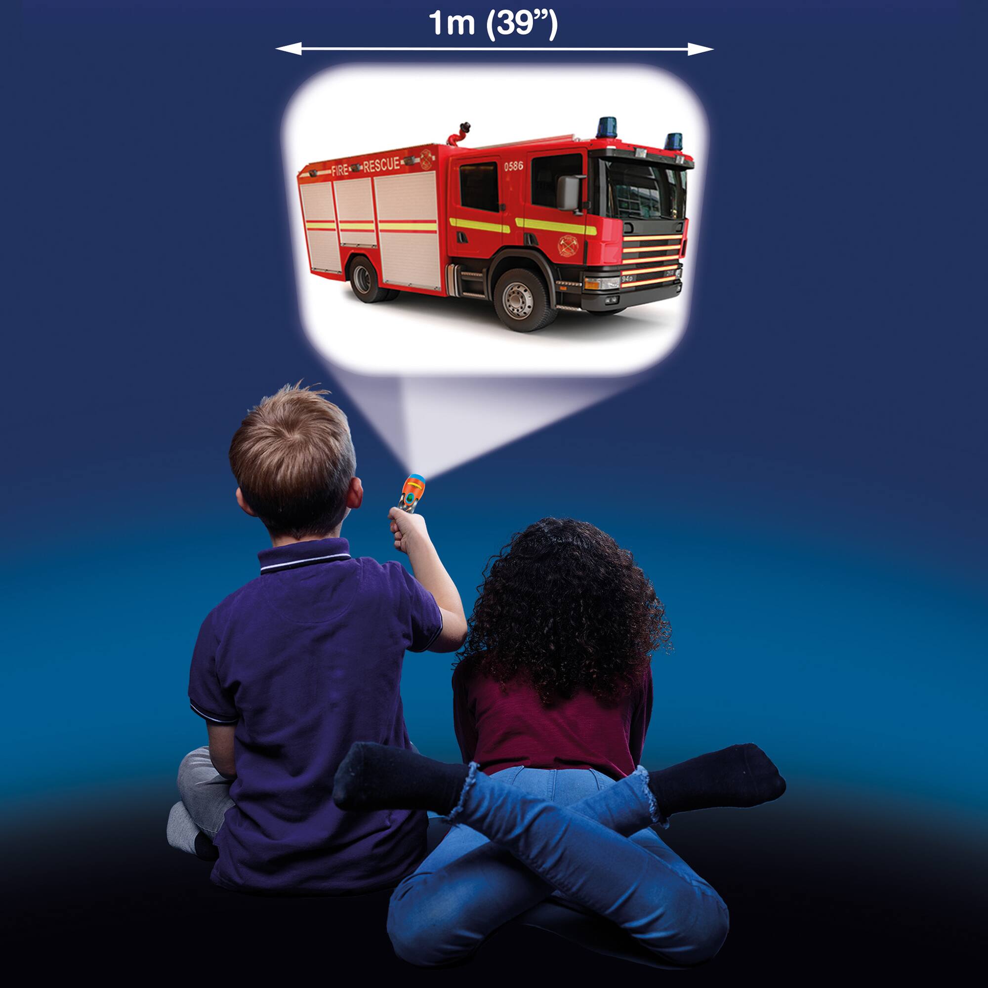 The text on the image reads: "1 1m (39") FIRE RESCUE 0585 DF."