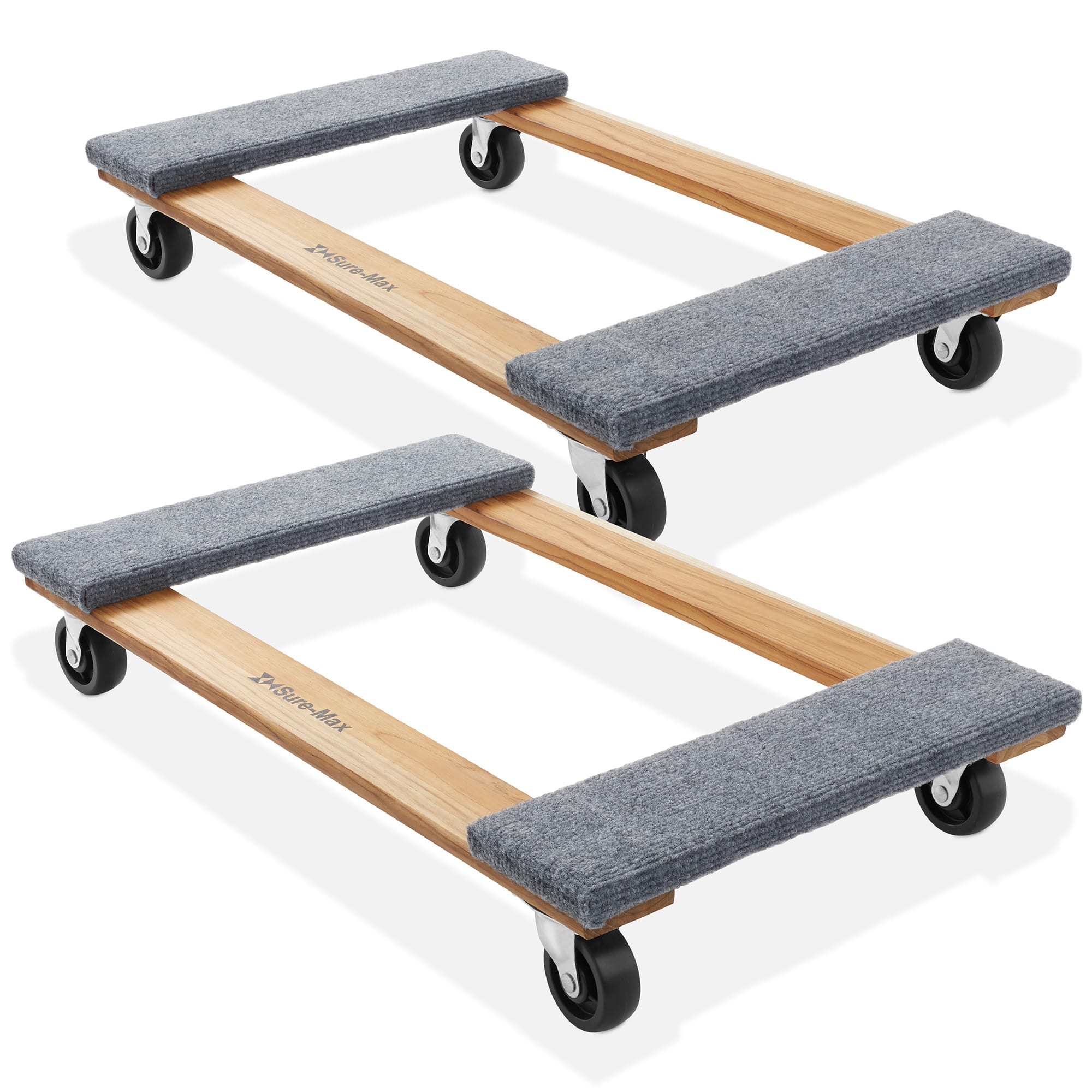 Sure-Max - Furniture Moving Dolly - 2pk - Hardwood with Swivel Casters - Gray