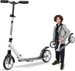Outdoor Cruiser - Kick Scooter – Foldable, 8" Wheels, 3-Level Adjustable, for Ages 6+, Teens & Adults, 250 lbs Max - White