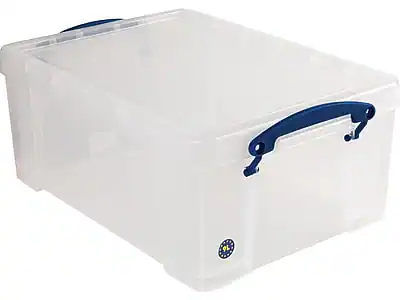 Front. Really Useful Box - Really Useful Box® 9 Liter Snap Lid Storage Bin, Clear (9L CL) - Clear.