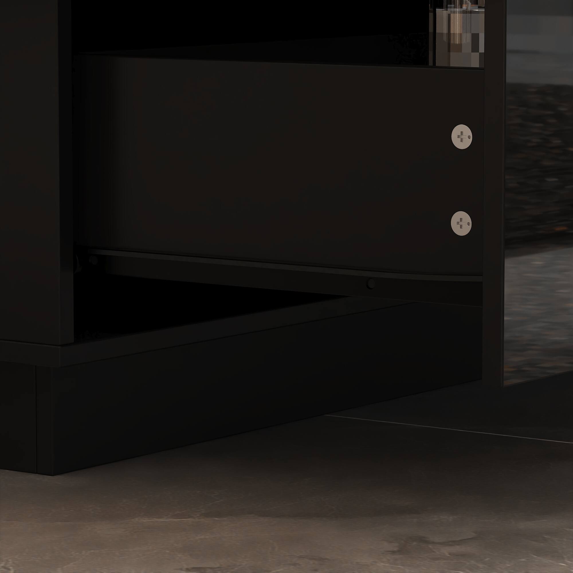 Alt View 5. FUFU & GAGA - FUFU&GAGA Glossy Staggered Dresser: Sculptural Storage Solution - Black.