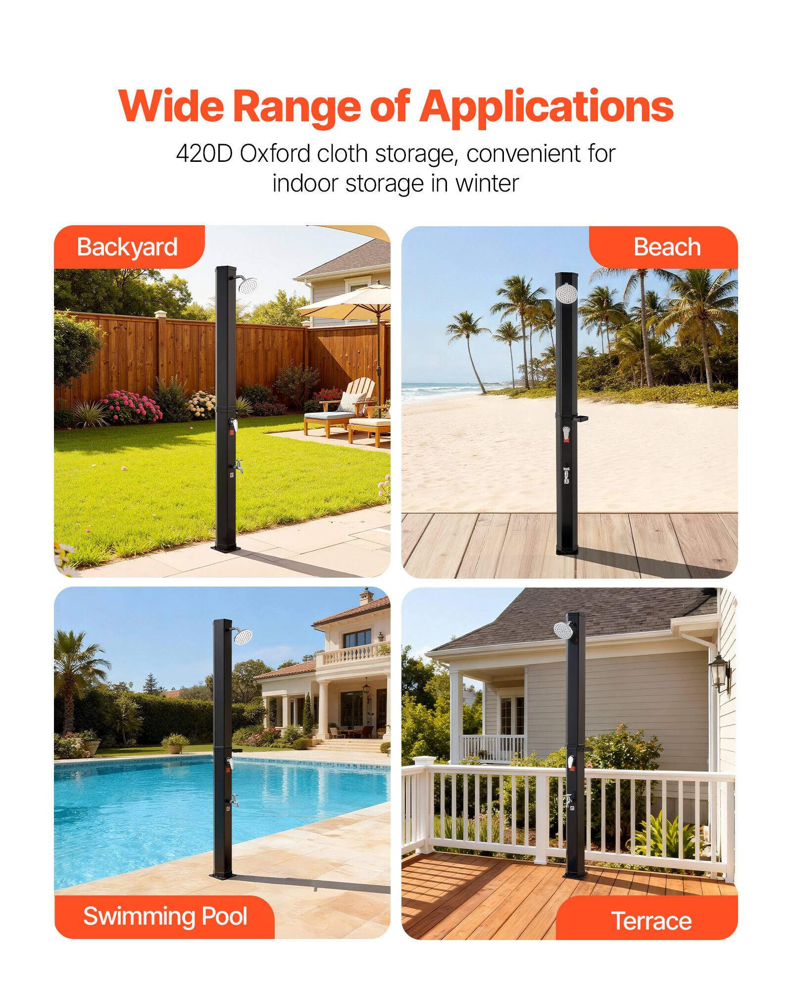 Wide Range of Applications  
420D Oxford cloth storage, convenient for indoor storage in winter  

- Backyard  
- Beach  
- Swimming Pool  
- Terrace