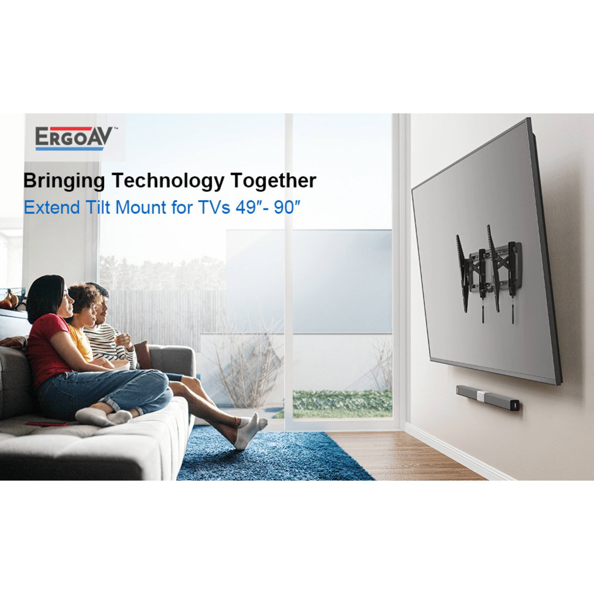 ERGOAV, Bringing Technology Together, Extend Tilt Mount for TVs 49"- 90"