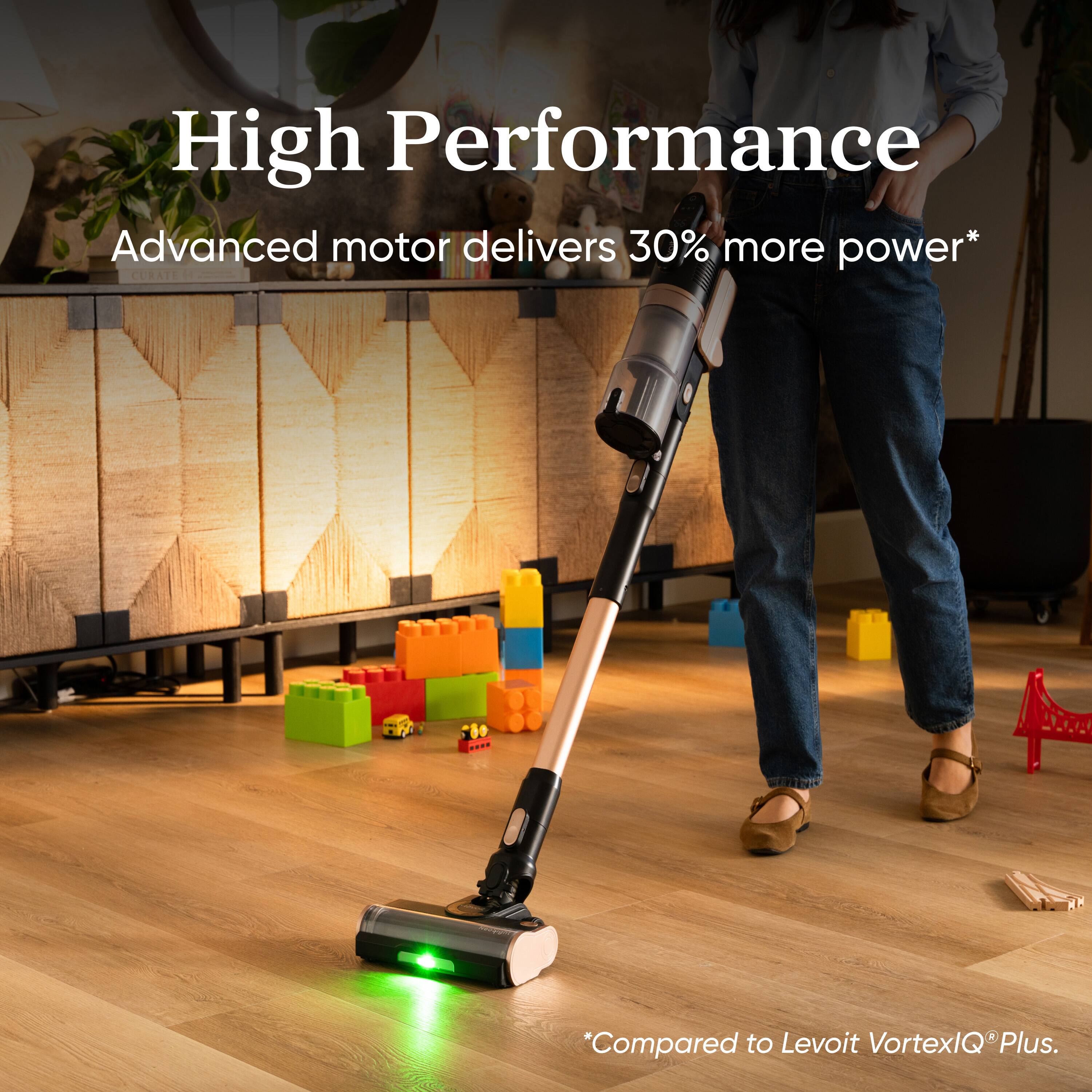 High Performance  
Advanced motor delivers 30% more power*  
*Compared to Levoit VortexIQ Plus.