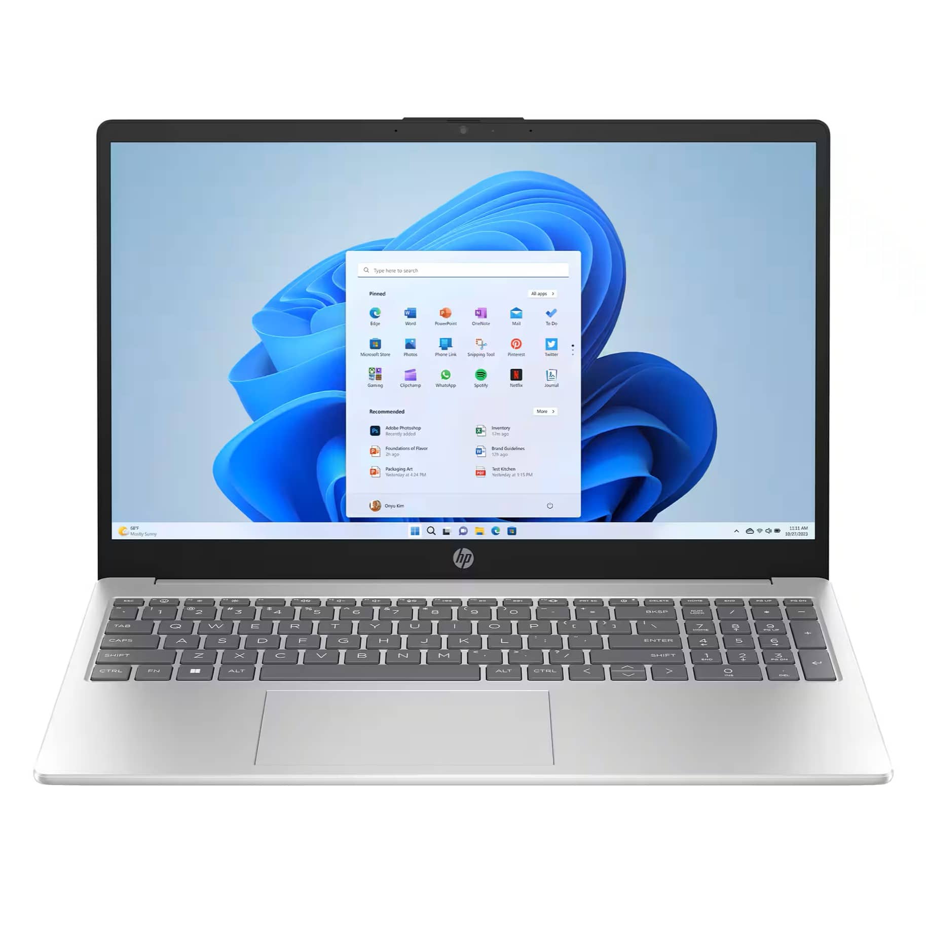 HP - 15.6" Touch-Screen Laptop - Intel Core i5 - 8GB Memory - 512GB SSD - Natural Silver - Front_Zoom