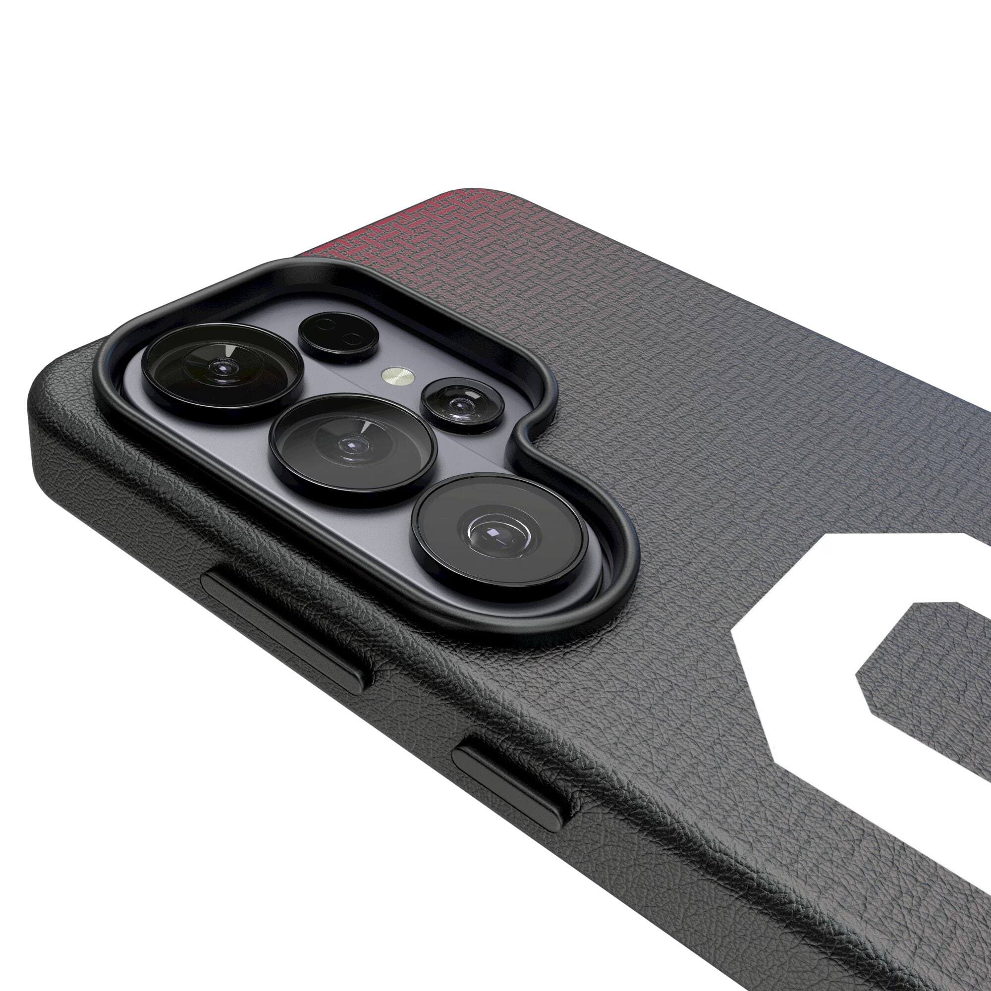 Alt View 2. Keyscaper - Oklahoma Sooners Linen Galaxy Magnetic Bump Case - S24 - Black.