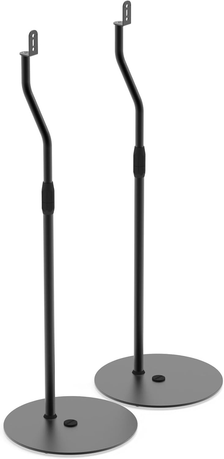 Angle. Kanto - Kanto SLH Universal Height Adjustable Speaker Stand for Satellites (Pair) - Black.