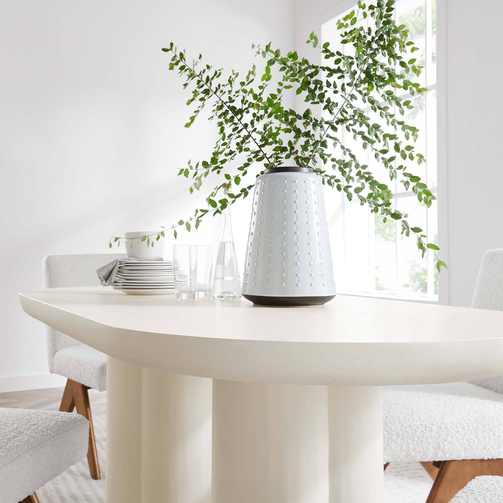 Alt View 9. Modway - Caspian 72" Oval Concrete Dining Table by Modway - White.