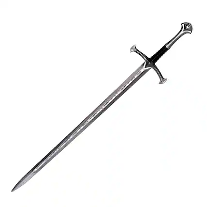 Front. Underwraps - Sword with Curved Pommel 42 Inch Foam Adult Costume Accessory - Grey.