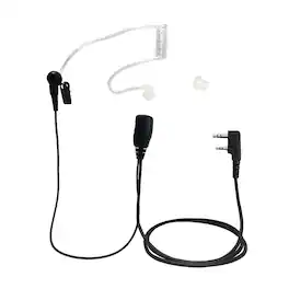 ProMaxPower - 1.5-Wire Acoustic Tube Earpiece with PTT Mic for Kenwood, Baofeng, Retevis & Other Radios - Black