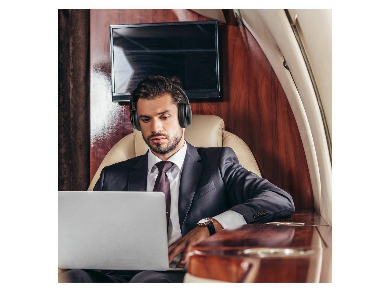 Alt View 4. Morpheus 360 - Morpheus 360 Synergy HD Wireless Noise Cancelling Headphones Bluetooth Headset with Microphone HP9550HD - Blue.