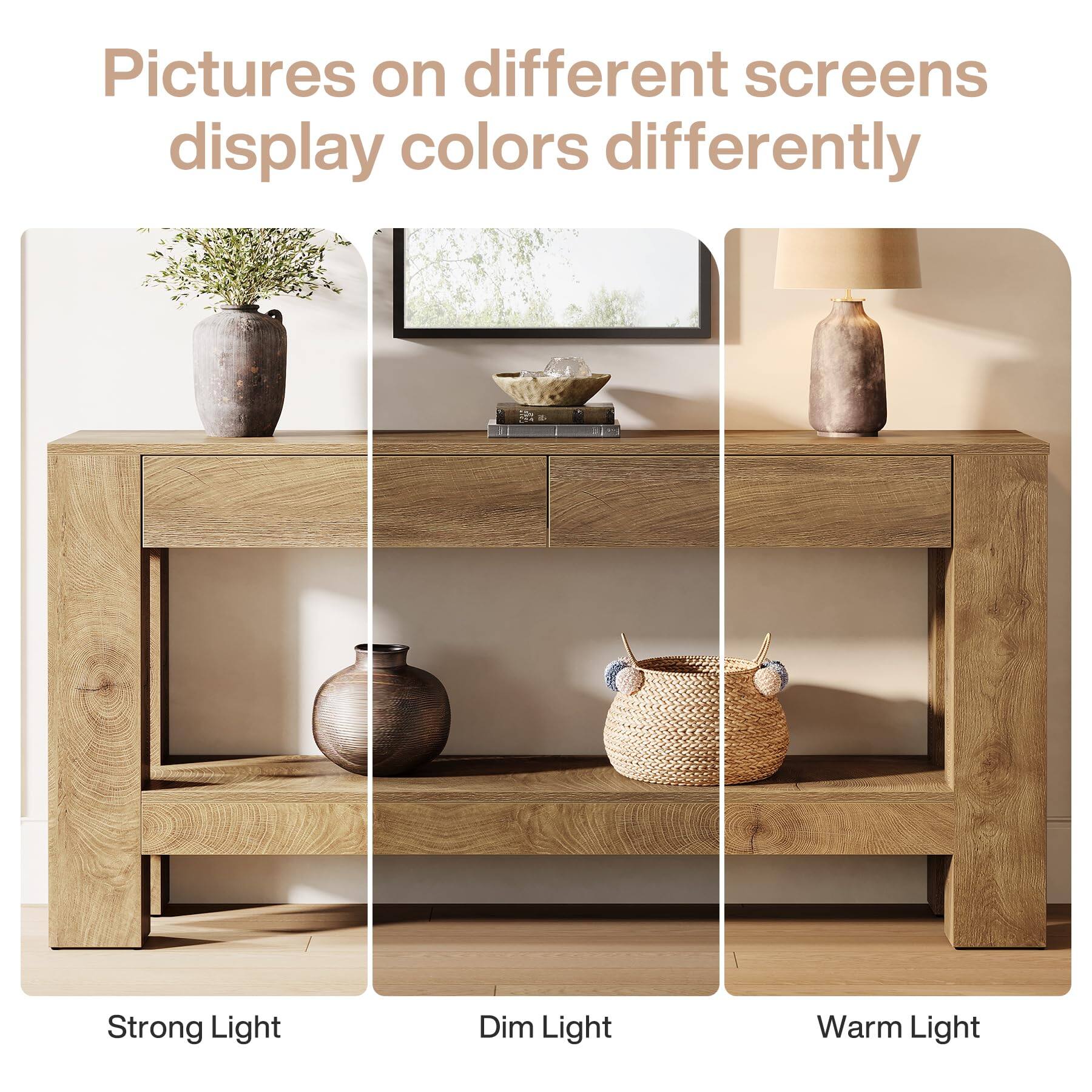 Pictures on different screens display colors differently

Strong Light
Dim Light
Warm Light
