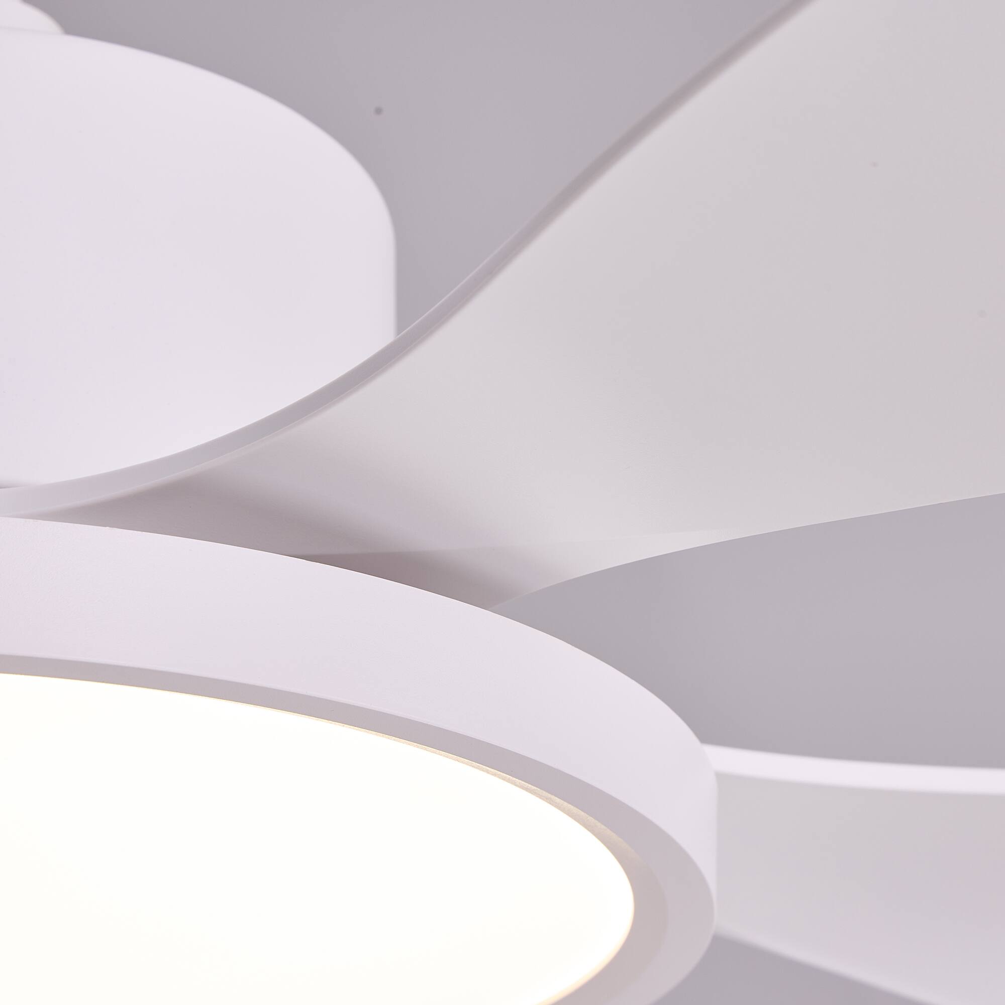 Alt View 8. Siljoy - 52 Inch Matte White 5 Blades Downrod Ceiling Fan With Round LED Light For Bedroom Living Room - White.