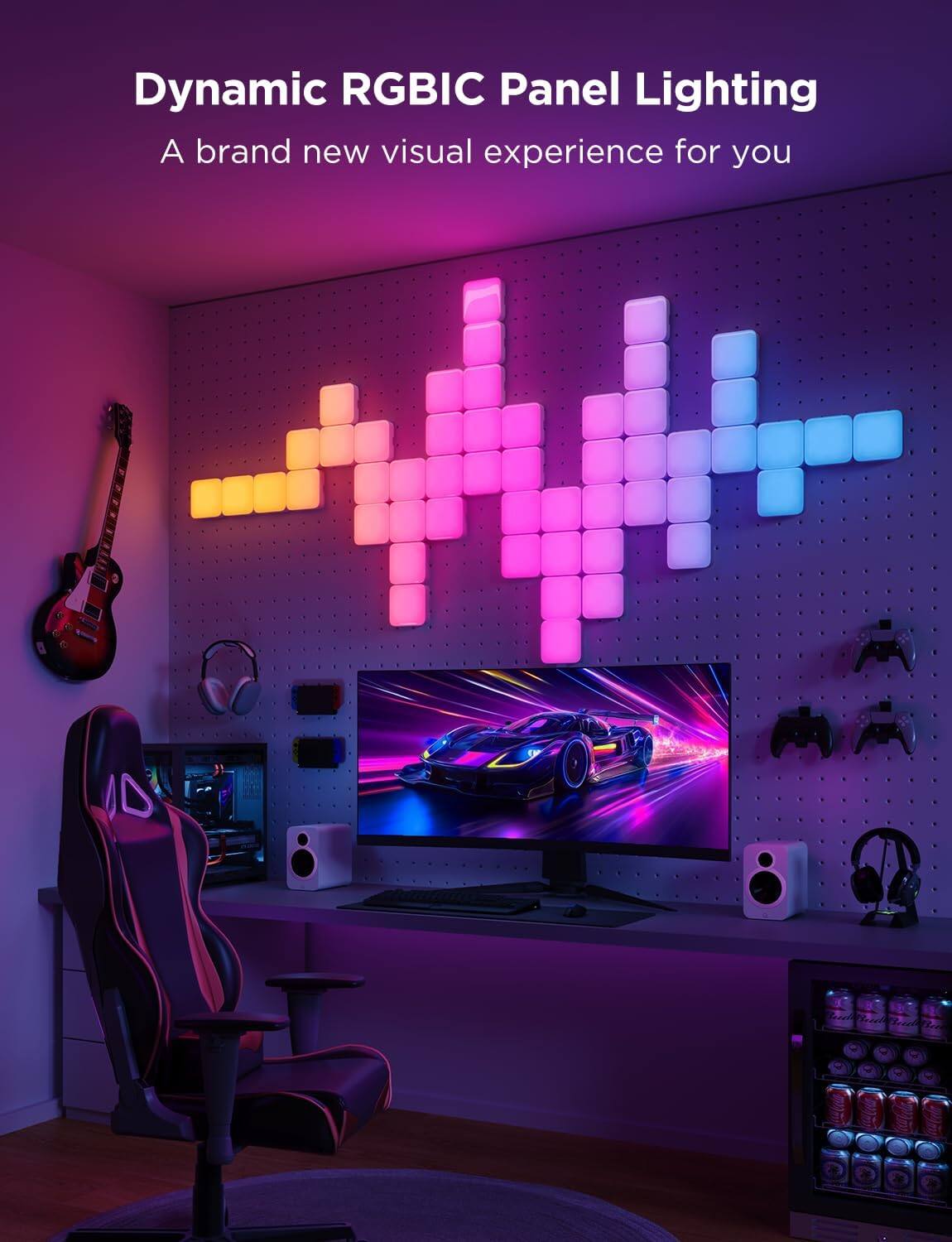 Dynamic RGBIC Panel Lighting  
A brand new visual experience for you