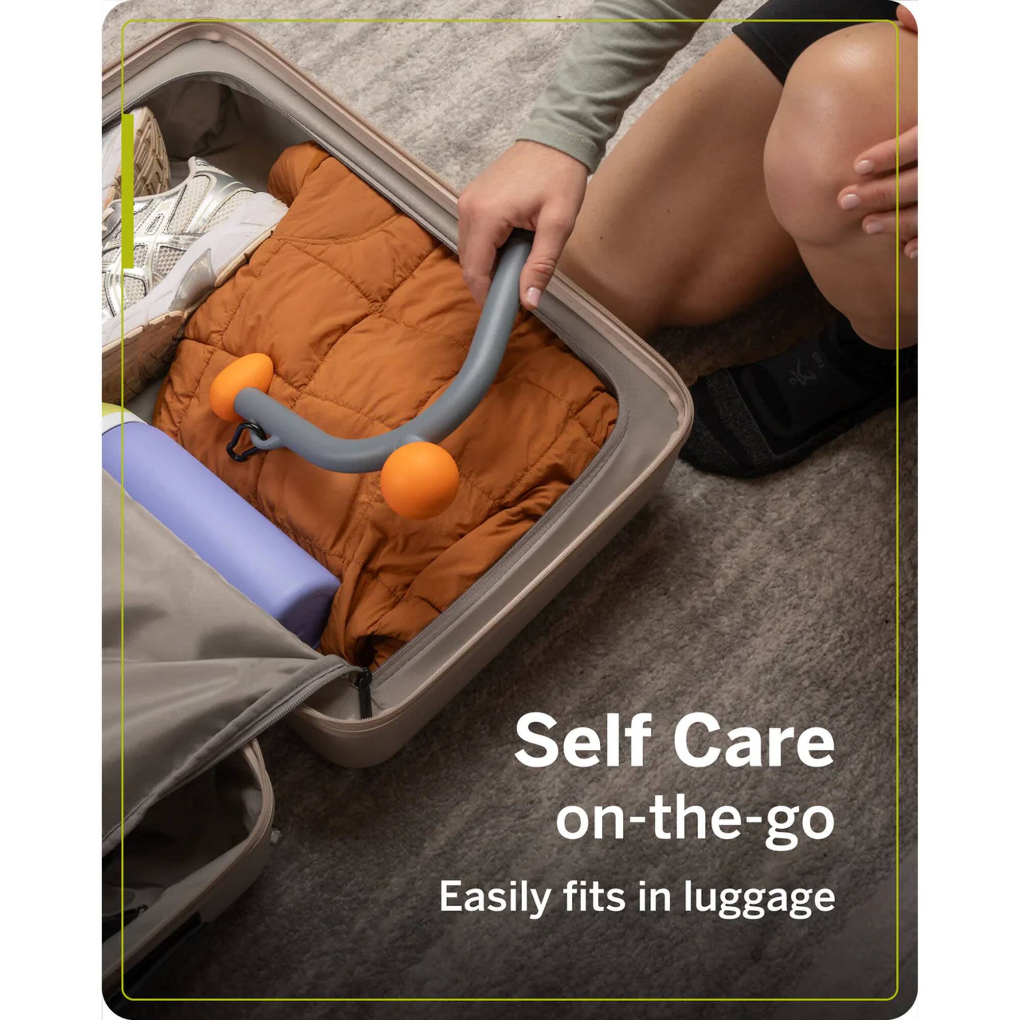 Self Care on-the-go  
Easily fits in luggage