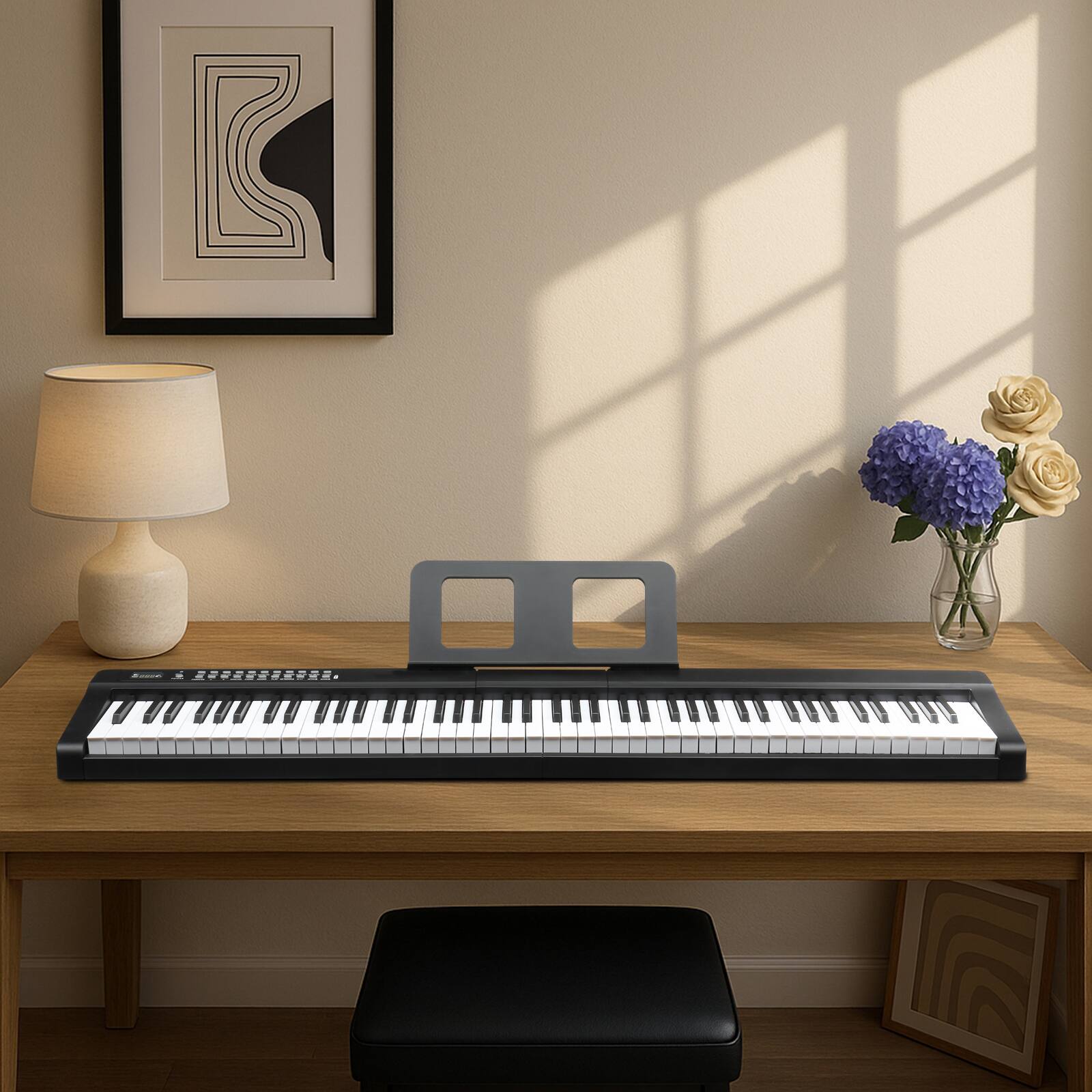 Back. Winado - 88 Key Keyboard Piano with Bluetooth MIDI, 3 Teaching & Dual Keyboard Mode, 1000 Rhythms & Tones, Digital Piano.