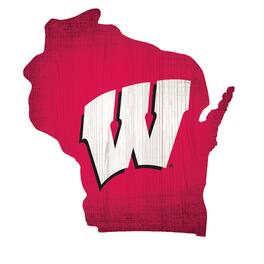 Fan Creations - Wisconsin Badgers 12" Logo State Sign - Multicolor
