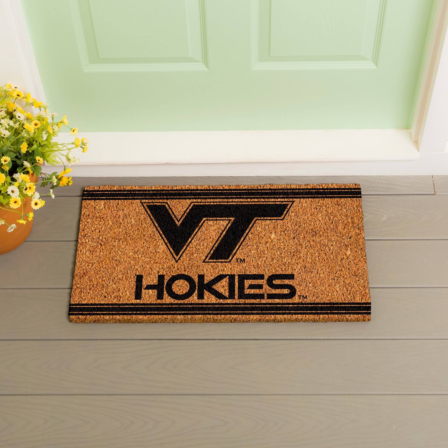 Alt View 2. Evergreen Enterprises - Virginia Tech Hokies 16" x 28" Logo Turf Mat - Multicolor.