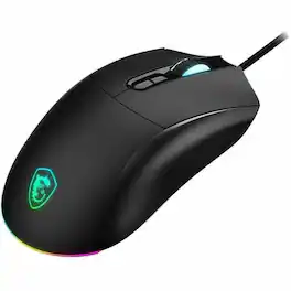 MSI - FORGE GM320 Gaming Mouse - Optical - Cable - USB 2.0 - 12800 dpi - 7 Button(s) - Left-handed - 1 - Wired - Black