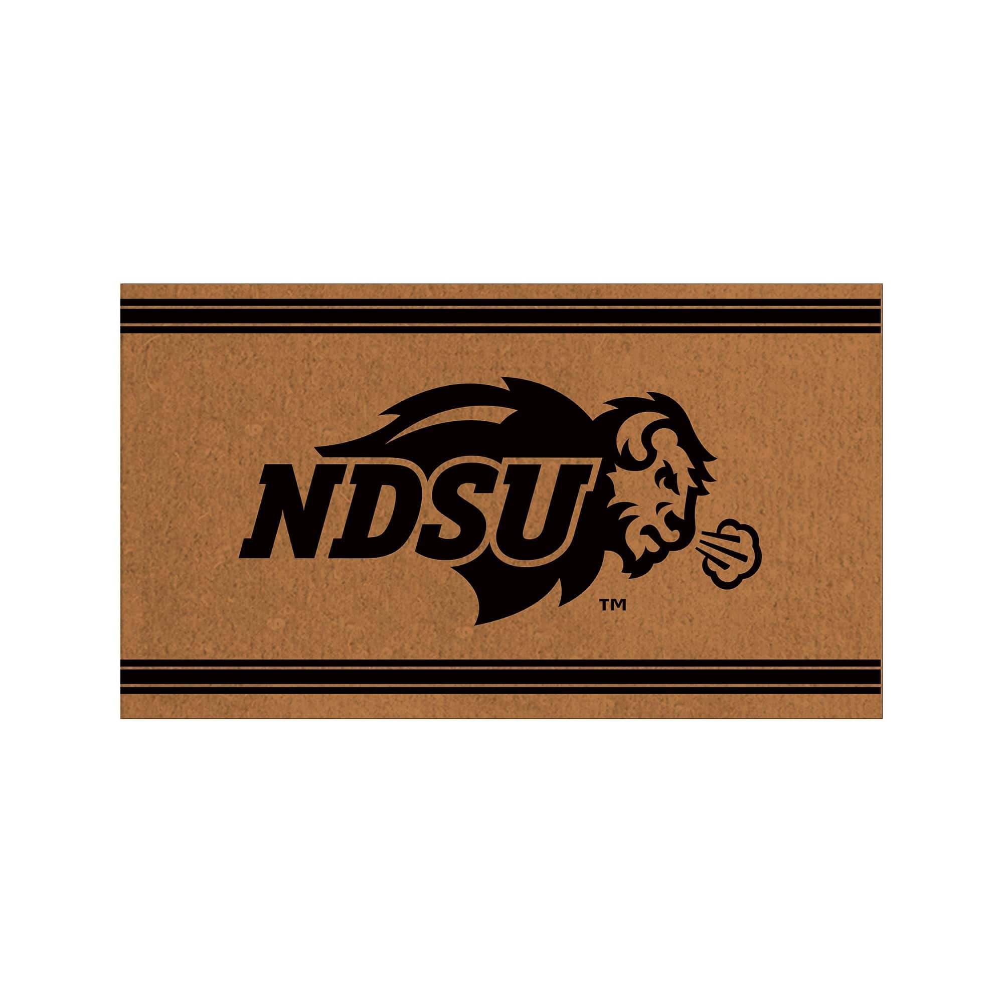 Evergreen Enterprises - NDSU Bison 28" x 16" Primary Logo Outdoor Coir Entryway Mat - Multicolor