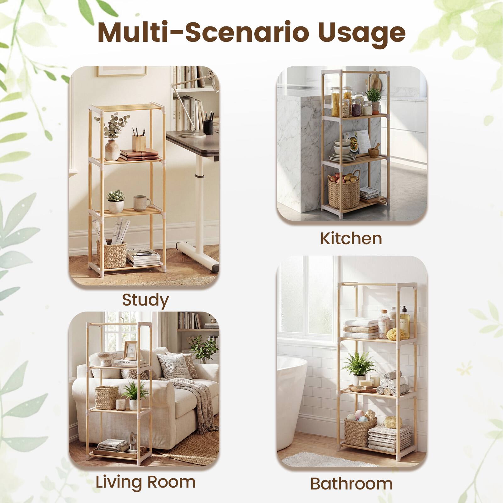 Multi-Scenario Usage

- Kitchen
- Study
- Living Room
- Bathroom