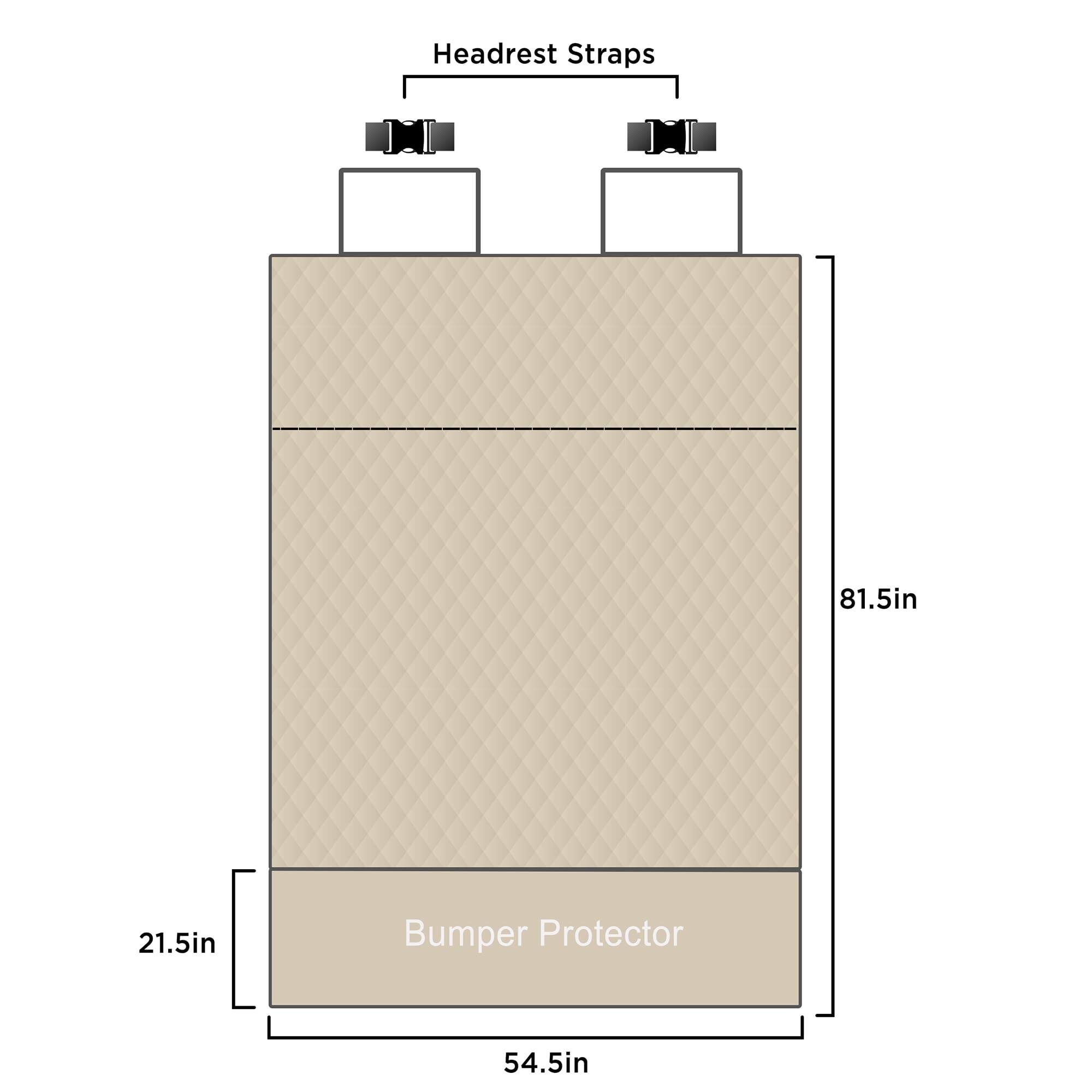 Headrest Straps 81.5in Bumper Protector 21.5in 54.5in