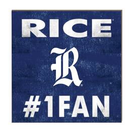 Jardine - Rice Owls 10" x 10" #1 Fan Plaque - Navy