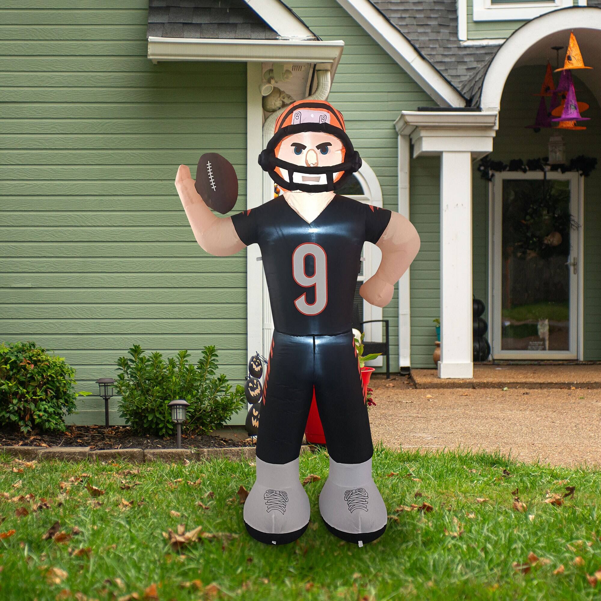 Alt View 3. Logo Brands - Joe Burrow Cincinnati Bengals Player Lawn Inflatable - Multicolor.