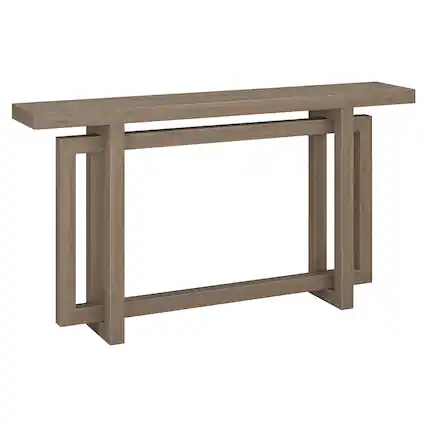 Front. Hudson&Canal - Breslow 55" Wide Rectangular Console Table - Gray.