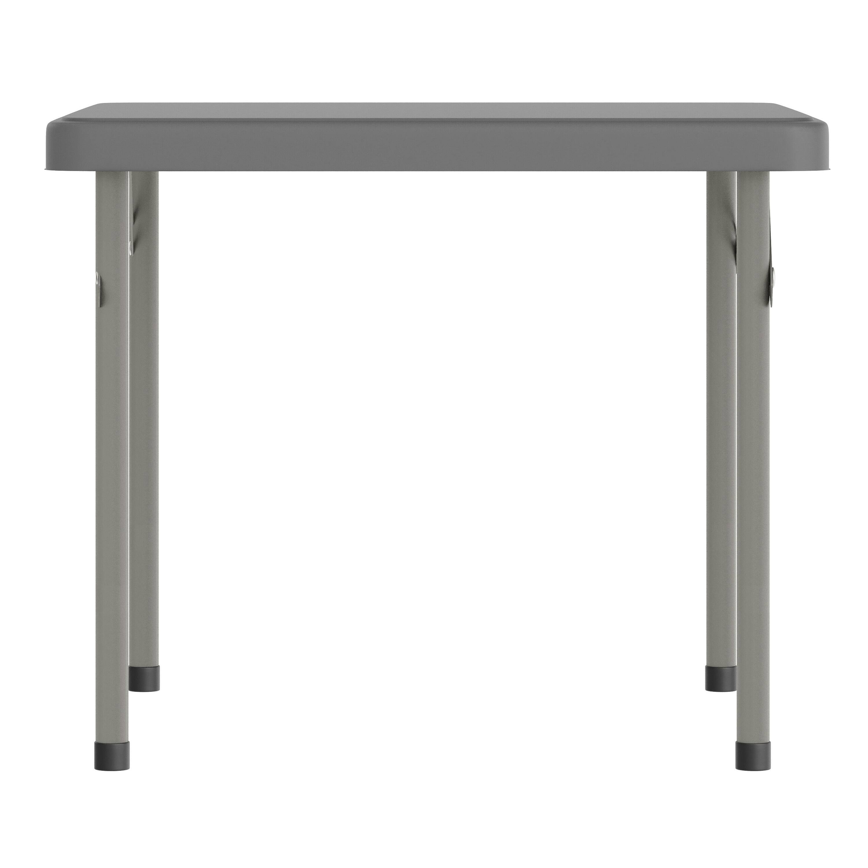 Left. Flash Furniture - Paige 24x24 Kid's Granite Gray Plastic Folding Table with Locking Legs - Gray.
