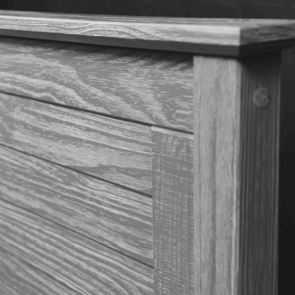 Back. Hivvago - Hivvago Twin Size Coastal Dorm Farmhouse Solid Pine Wood Platform Bed - Rustic Grey.