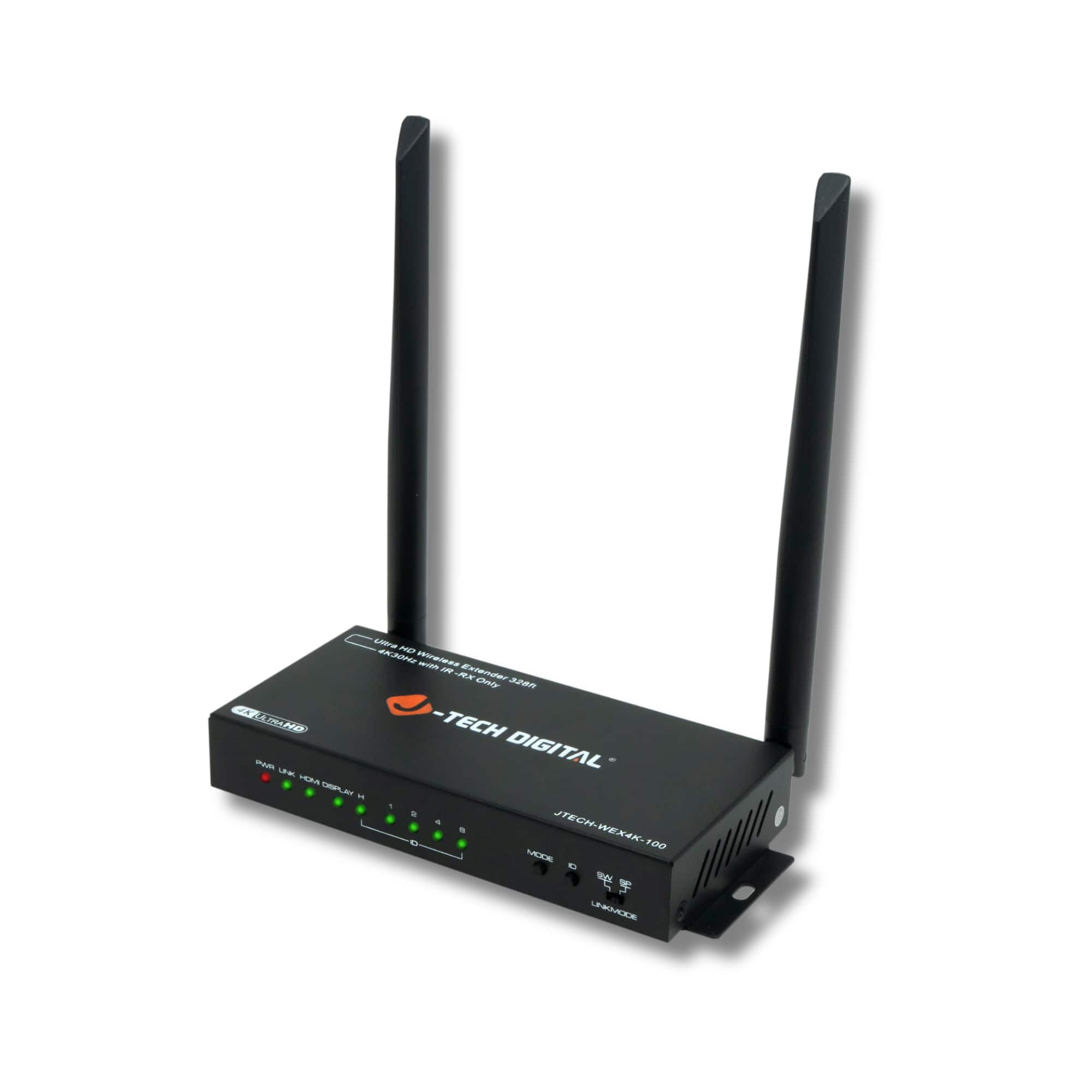J-Tech Digital - 4K 30Hz Wireless HDMI Extender (Receiver Only for JTECH-WEX4K-100T Transmitter] - Black