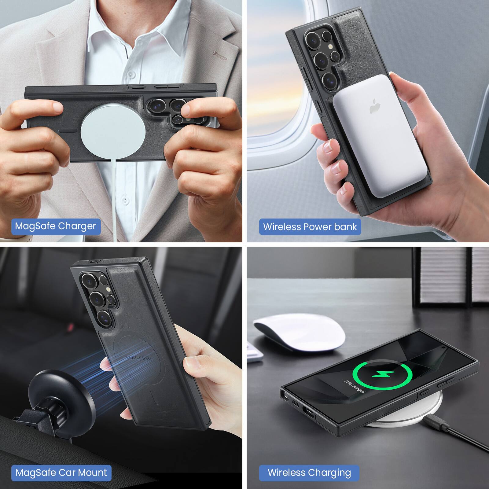 MagSafe Charger  
Wireless Power bank  
MagSafe Car Mount  
Wireless Charging