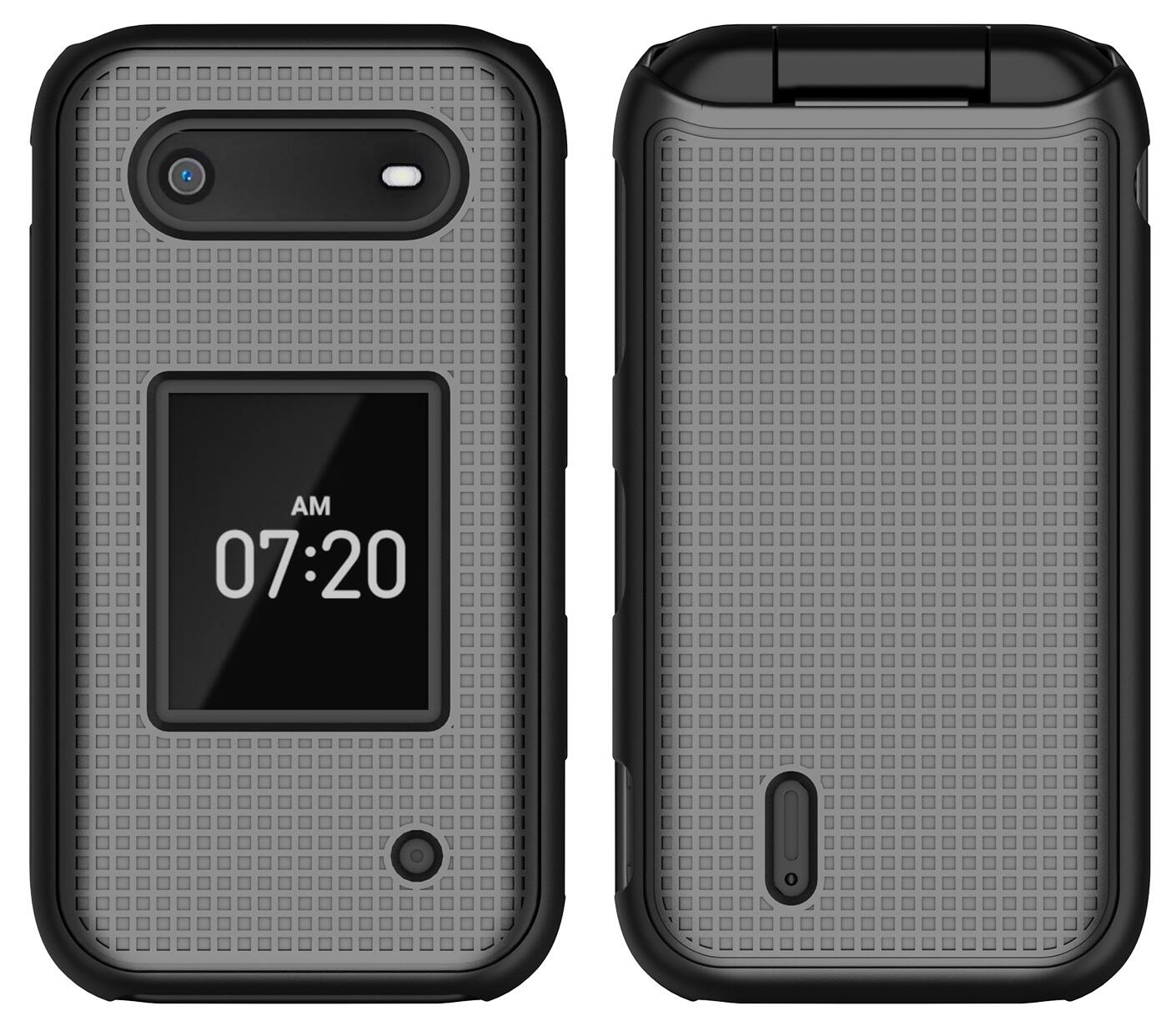 Alt View 3. Nakedcellphone - Hard Case for Nokia 2760 2780 Flip Phone - Black.
