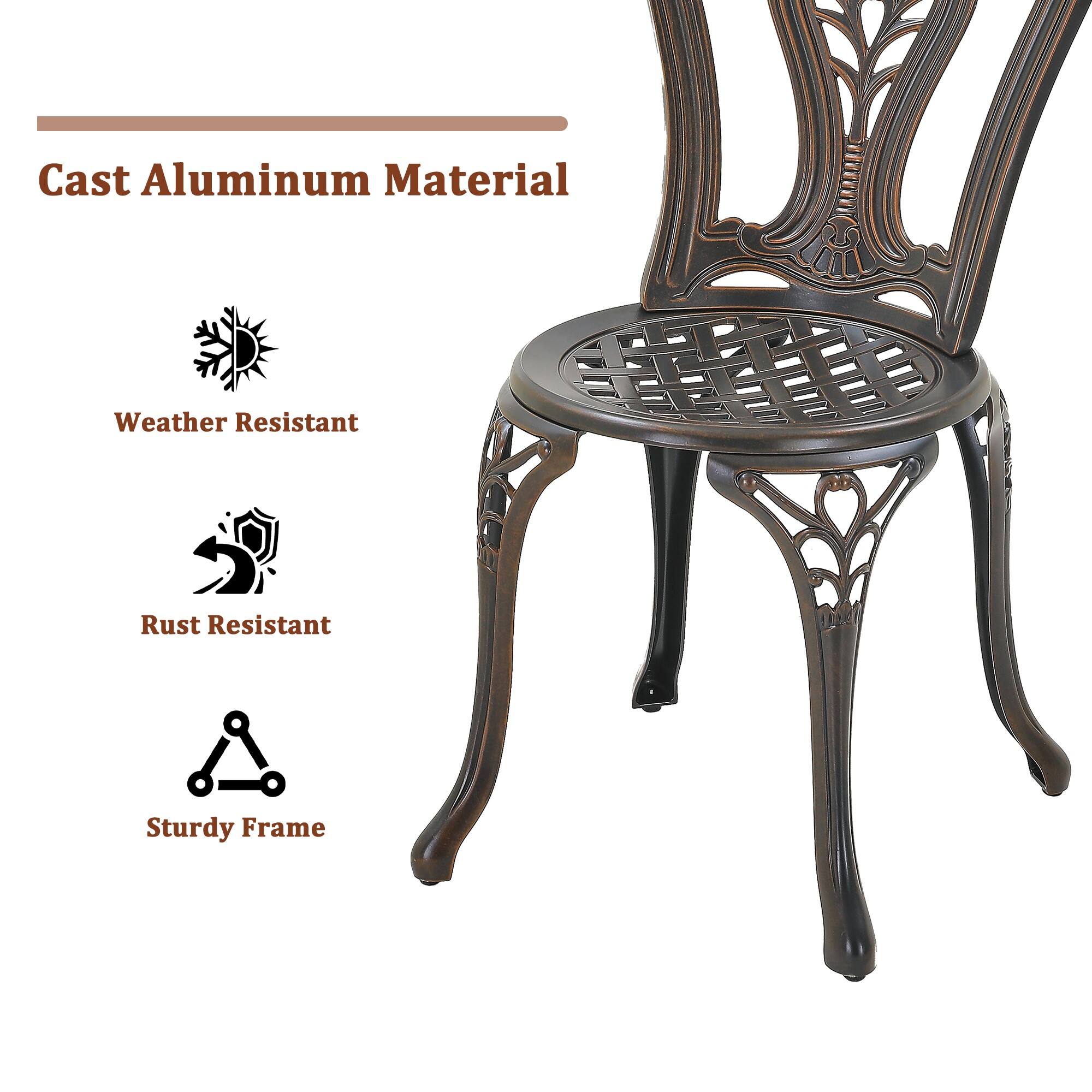 Cast Aluminum Material  
Weather Resistant  
Rust Resistant  
Sturdy Frame