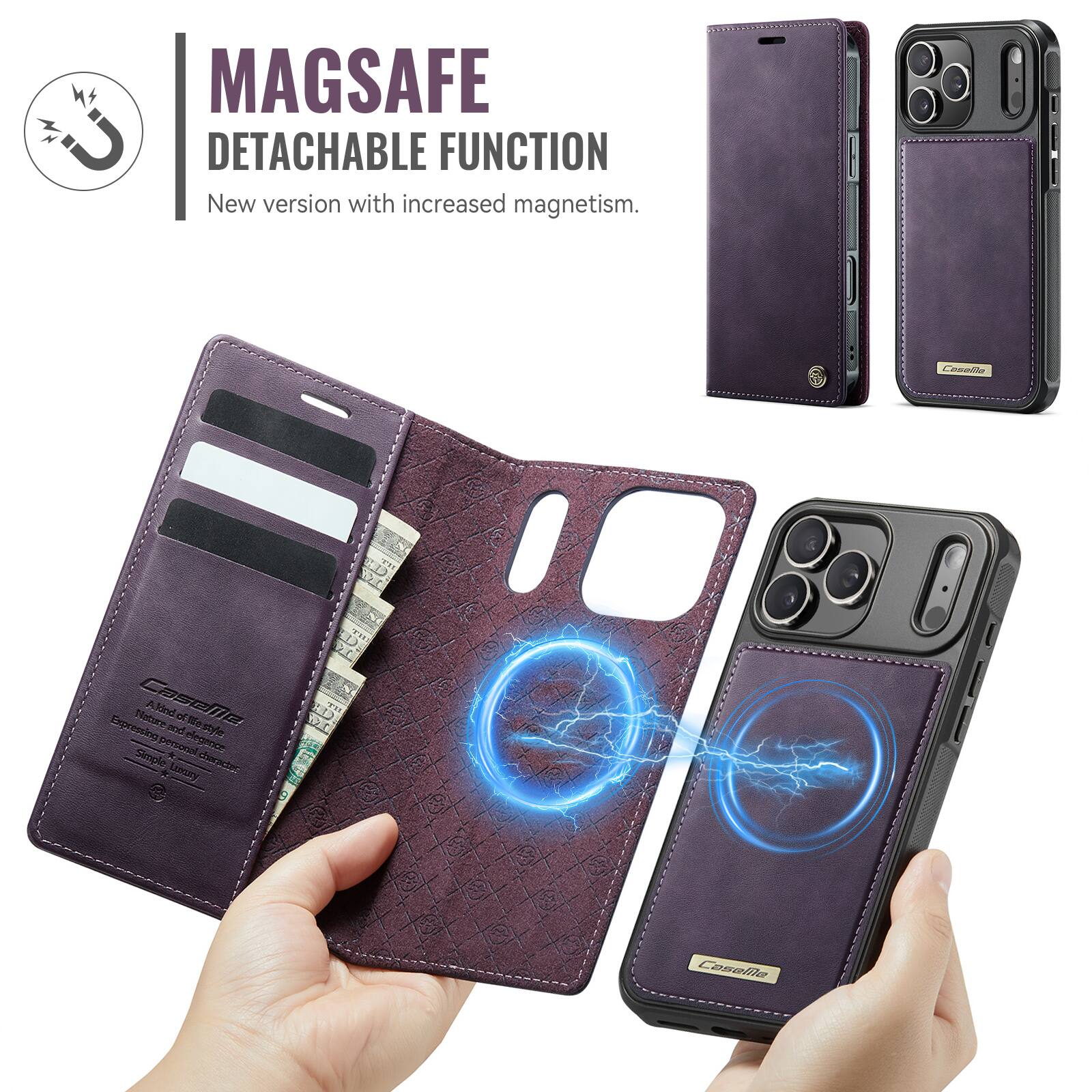 MAGSAFE DETACHABLE FUNCTION  
New version with increased magnetism.  

Expressing Nature Caseia  
A kind of elegance  
Simple luxury