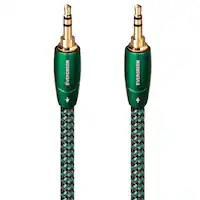AudioQuest - Evergreen 3.5mm Mini M > M 3.3' Analog Audio Interconnect Cable - Green on Black - Front_Zoom