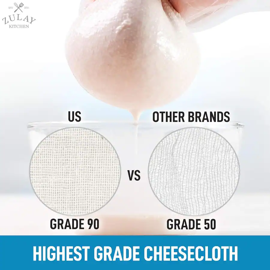 Kitchen Grade Cloth Zulay Kitchen Grade 90 Cheesecloth Unbleached & Reusable Ultra Fine ...