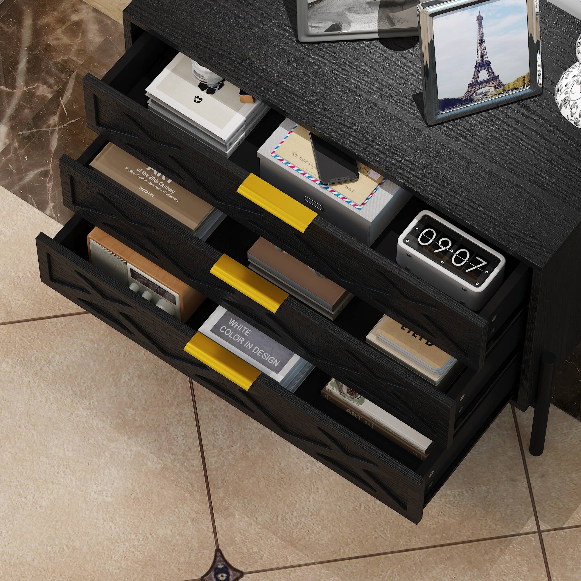 Sure, here is the corrected and grouped text from the image:

- "of the 20th Century"
- "TANEN"
- "WHITE COLOR IN DESIGN"
- "09:07"
- "HT AR ART"