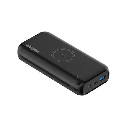 Front. Energizer - QE20009PQ (PowerBank 20000mAh) Wireless, PD20W Fast Charger - Black.