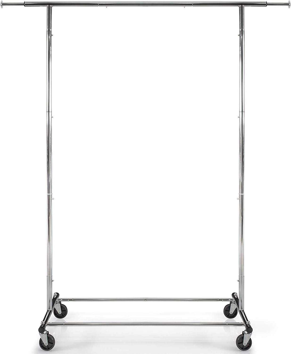Back. Home It - Clothes Rail Rack Heavy Duty Commercial Grade with Chrome Finish and Adjustable Option - Silver.