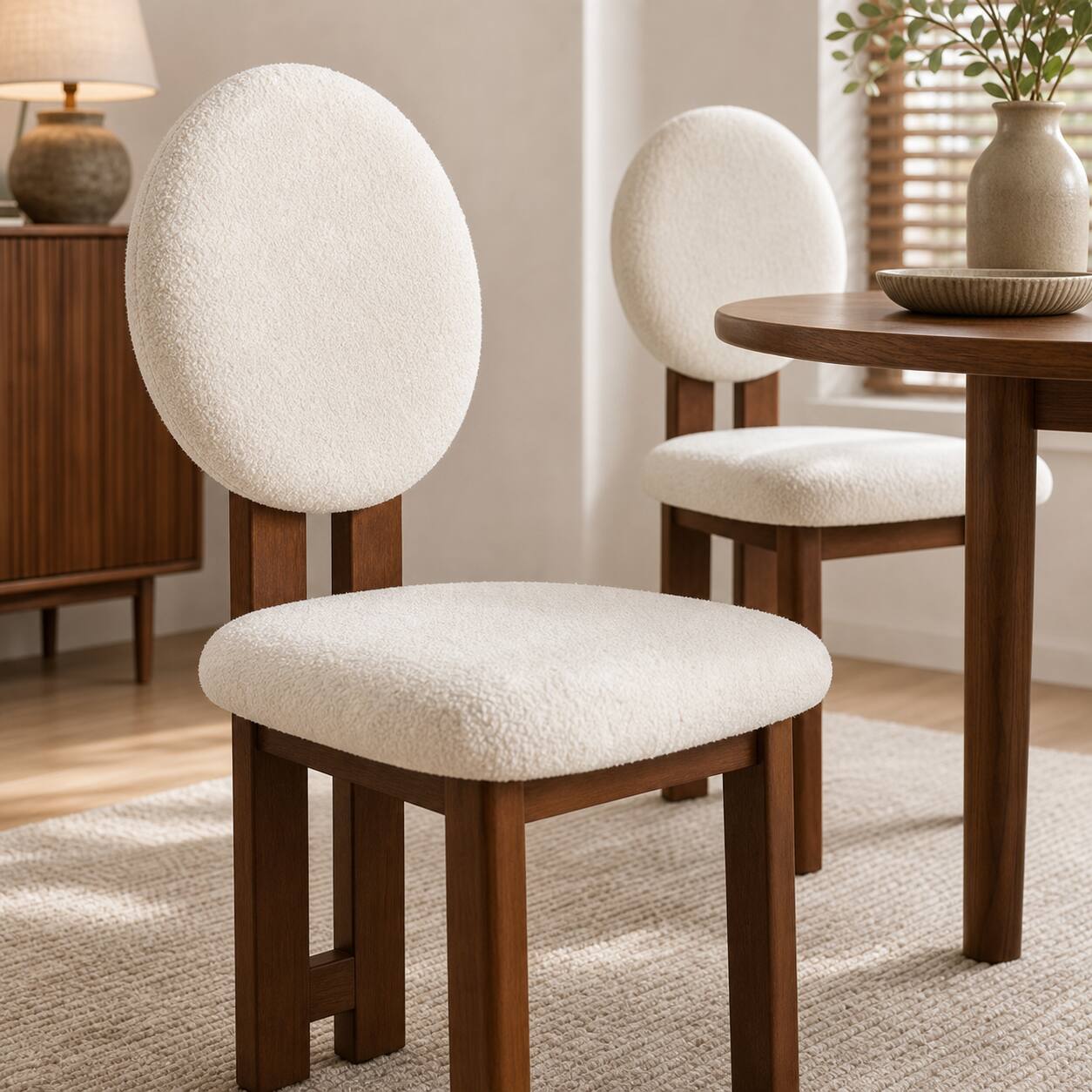 Left. VIVZONE - Set of 2 Fabric Side Chair Dining Chair - Brown,White.